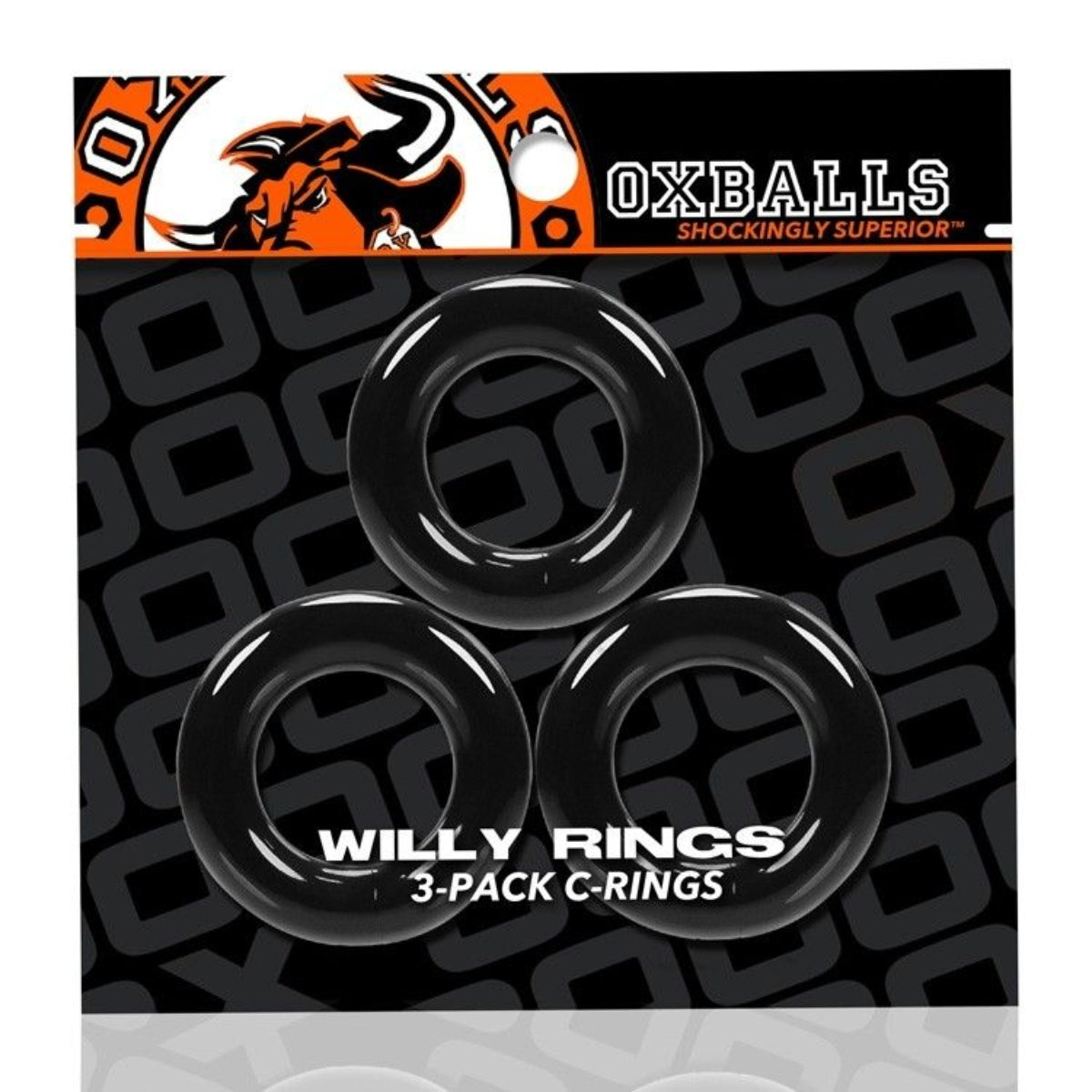 Oxballs Willy Rings Cock Ring 3 Pack Black