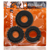 Oxballs Bonemaker Cock Ring Kit 3 Pack Black