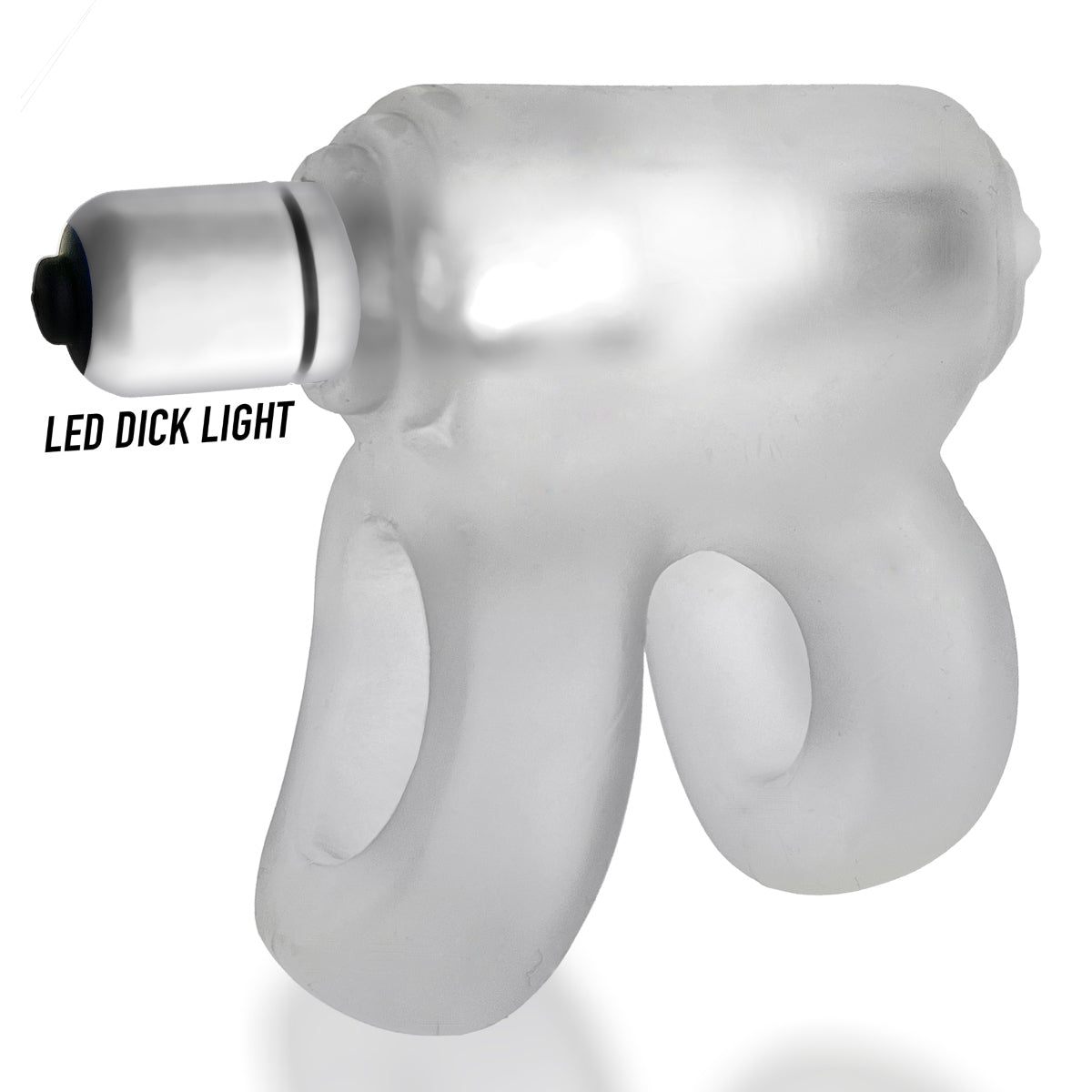 Oxballs Headlight Shaft Holster Cock Ring With LED Clear Ice