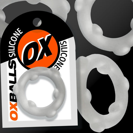 Oxballs Spinner Silicone Cock Ring Vapor Clear
