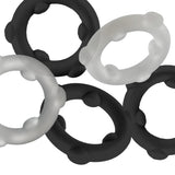 Oxballs Gearheads Silicone Cock Ring 5 Pack Black Vapor