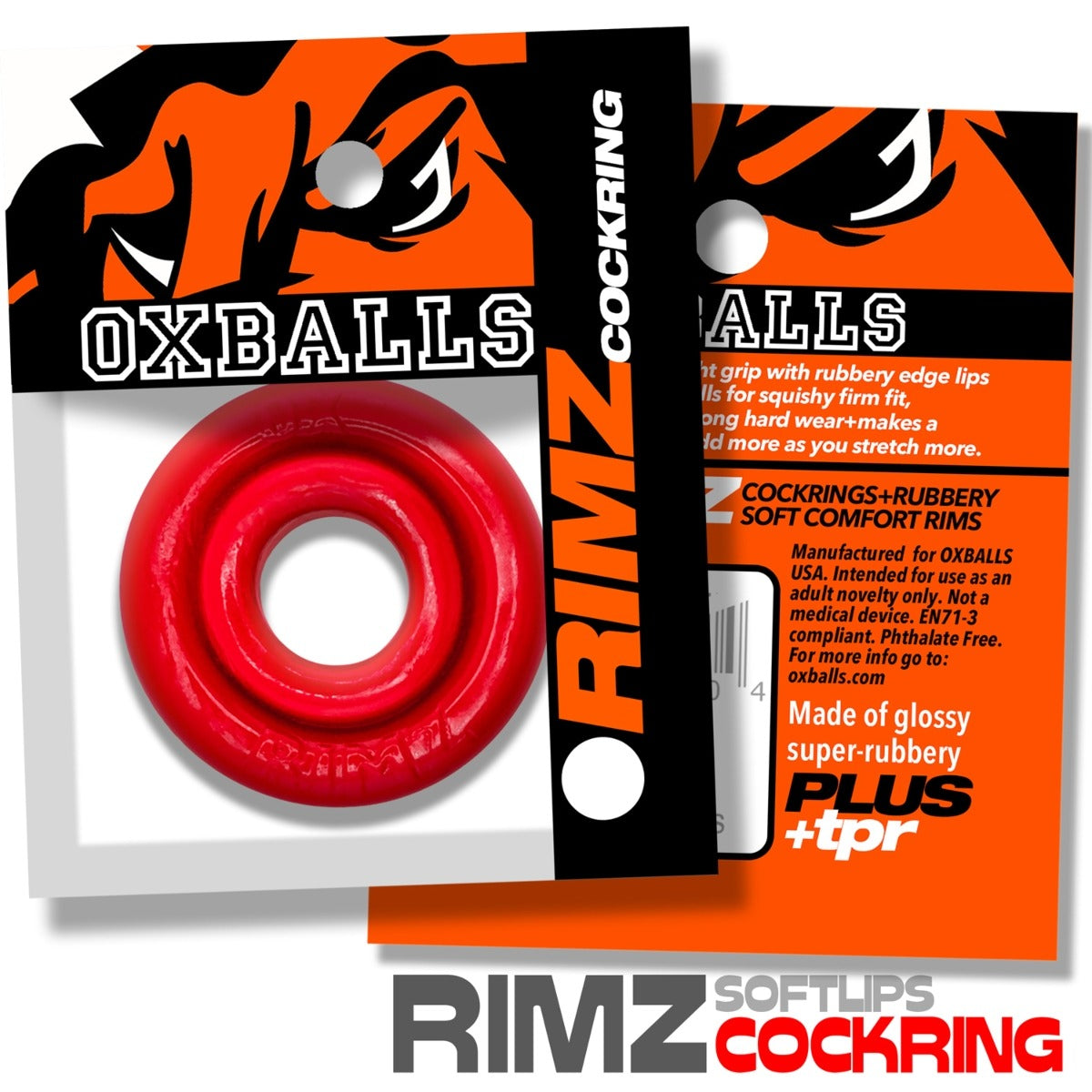 Oxballs Rimz Cock Ring Red