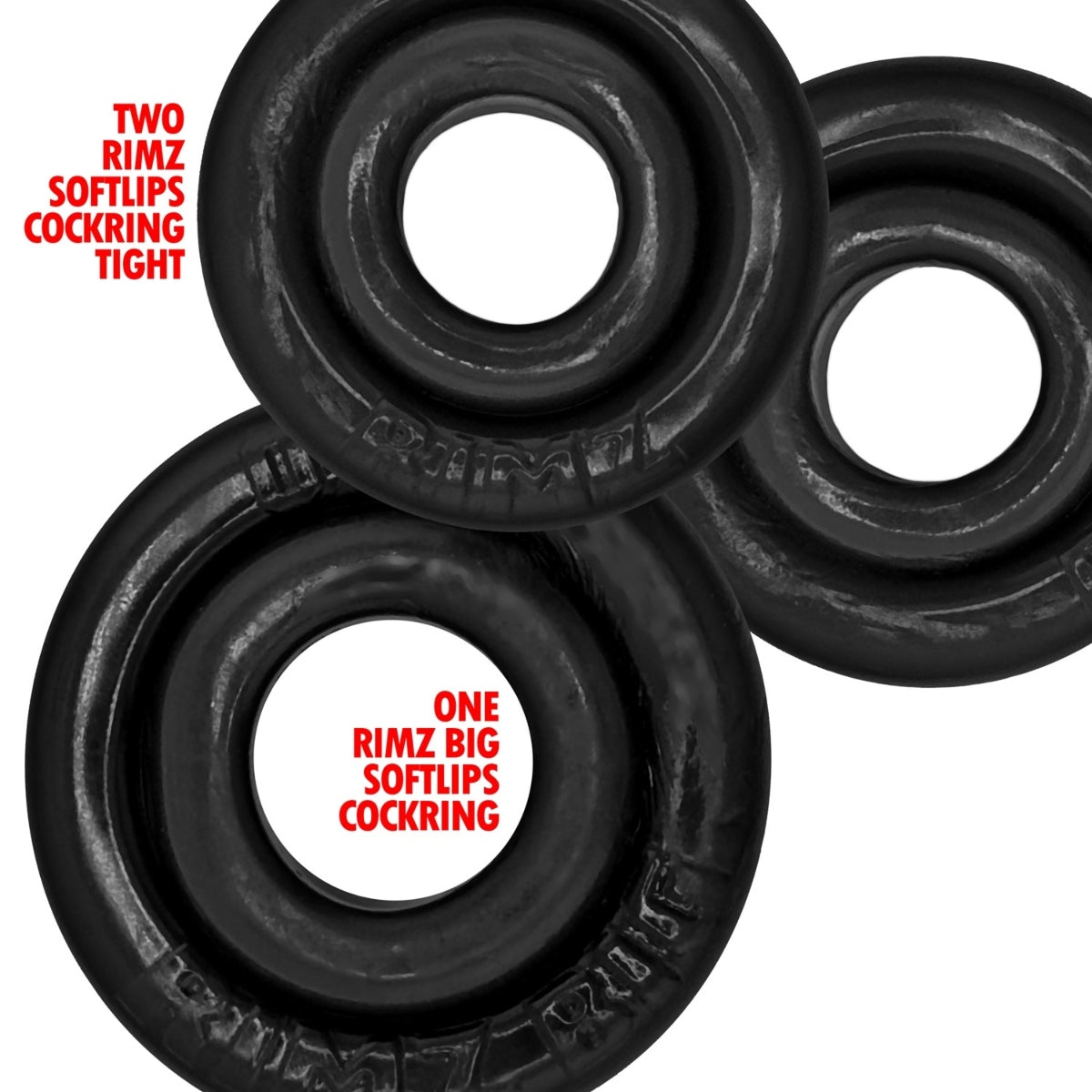 Oxballs Rimringz Cock Ring 3 Pack Black