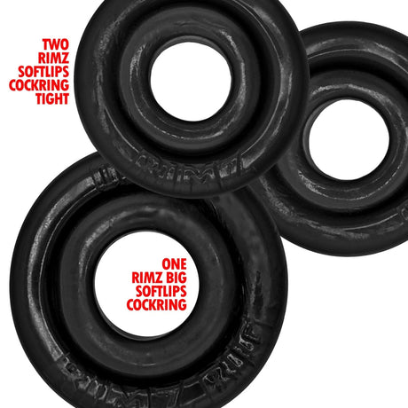 Oxballs Rimringz Cock Ring 3 Pack Black
