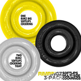 Oxballs Rimringz Cock Ring 3 Pack Shockwave Black Clear Yellow