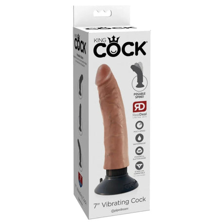 King Cock Vibrating Cock Dildo Tan 7 Inch