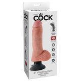 King Cock Vibrating Cock Dildo With Balls Pink 8 Inch