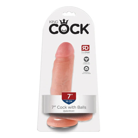 King Cock Dildo With Balls Pink 7 Inch