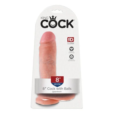 King Cock Dildo With Balls Pink 8 Inch