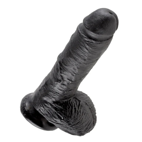 King Cock Dildo With Balls Black 8 Inch