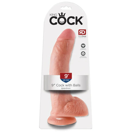 King Cock Dildo With Balls Pink 9 Inch