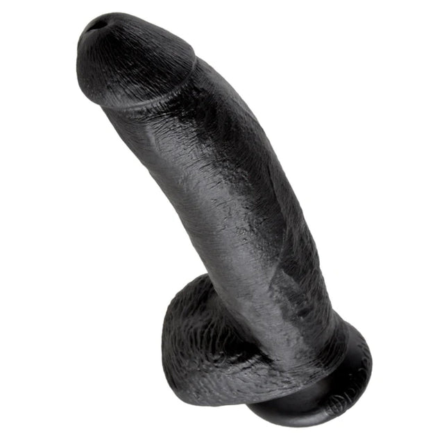 King Cock Dildo With Balls Black 9 Inch