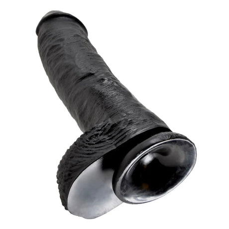 King Cock Dildo With Balls Black 10 Inch