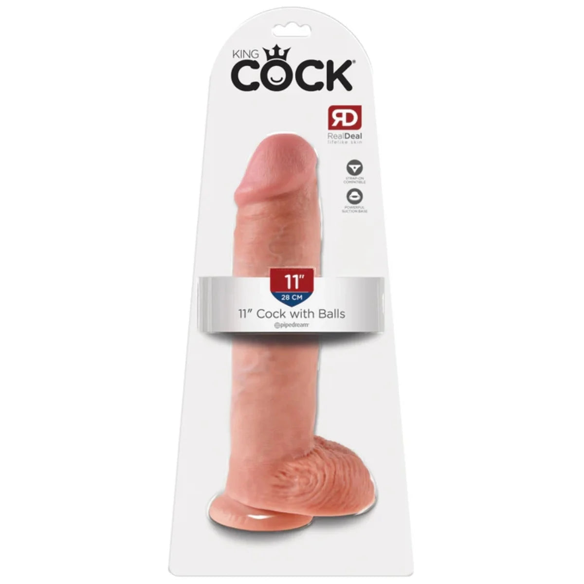 King Cock Dildo With Balls Pink 11 Inch