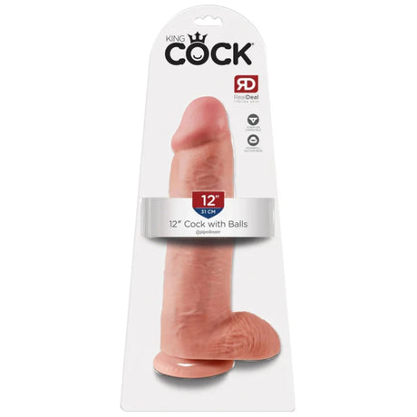 King Cock Dildo With Balls Pink 12 Inch