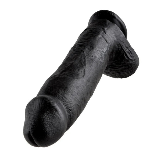 King Cock Dildo With Balls Black 12 Inch