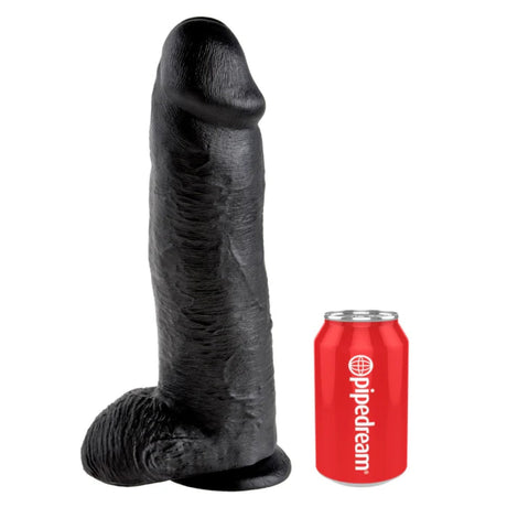 King Cock Dildo With Balls Black 12 Inch