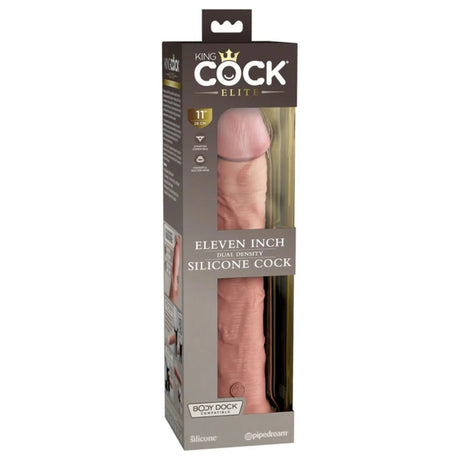 King Cock Elite Dual Density Silicone Dildo Pink 11 Inch