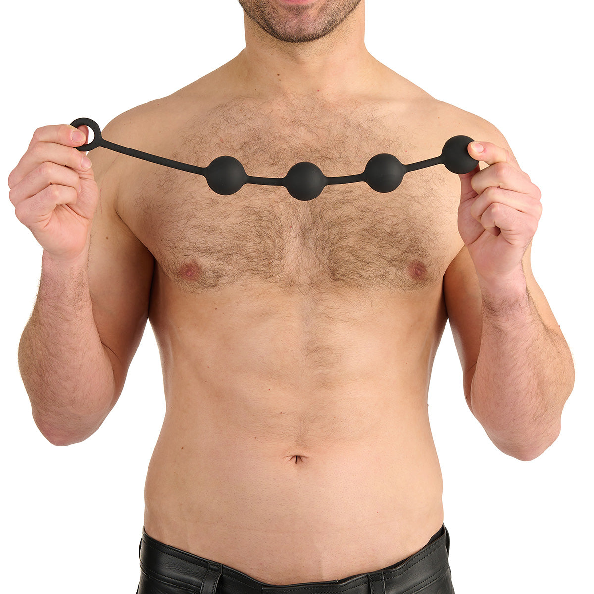 Prowler RED Silicone Anal Beads Black Medium