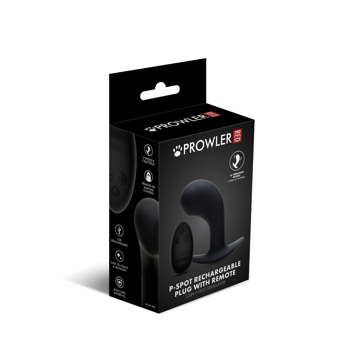 Prowler RED P-Spot Rechargeable Butt Plug With Remote Black