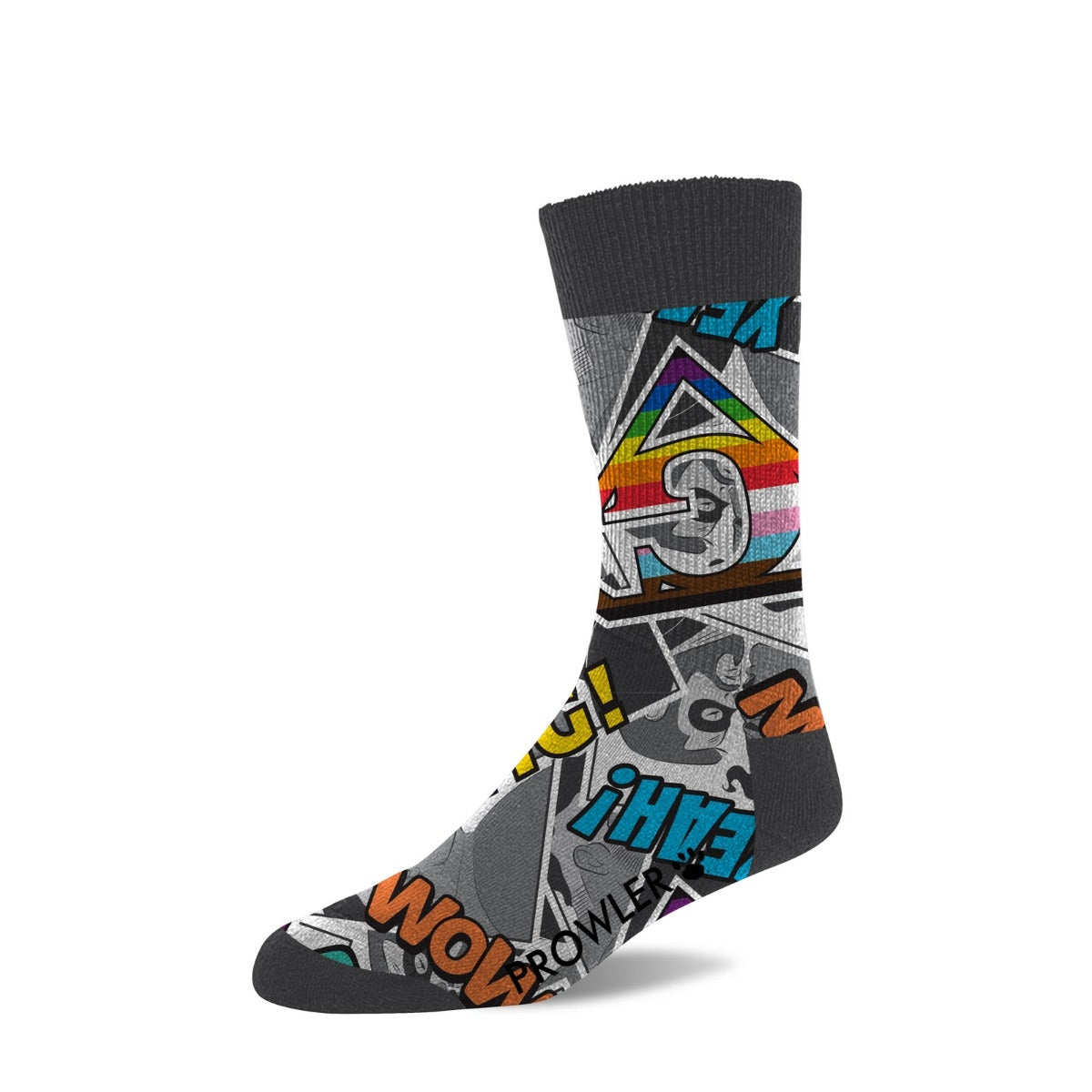 Prowler Comic Book Socks Grey Rainbow