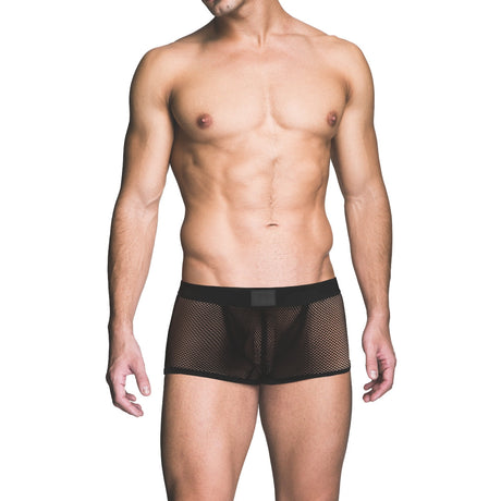 Prowler RED Fishnet Ass-less Trunk Black - Simply Pleasure