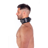 Prowler RED Leather Lockable Collar Black
