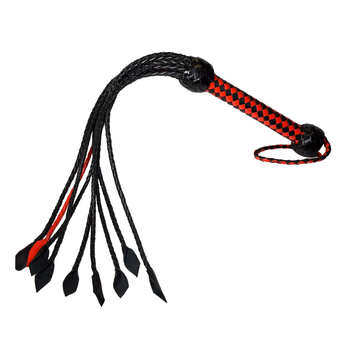 Prowler RED Short Handle Red & Black Flogger