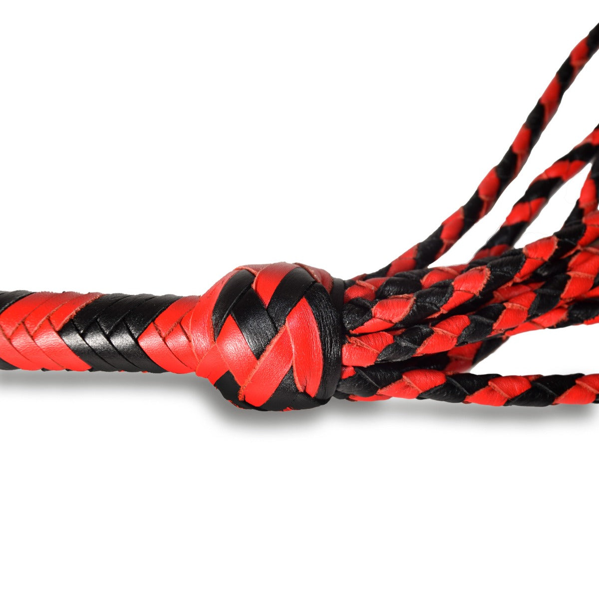 Prowler RED Long Handle Red & Black Flogger