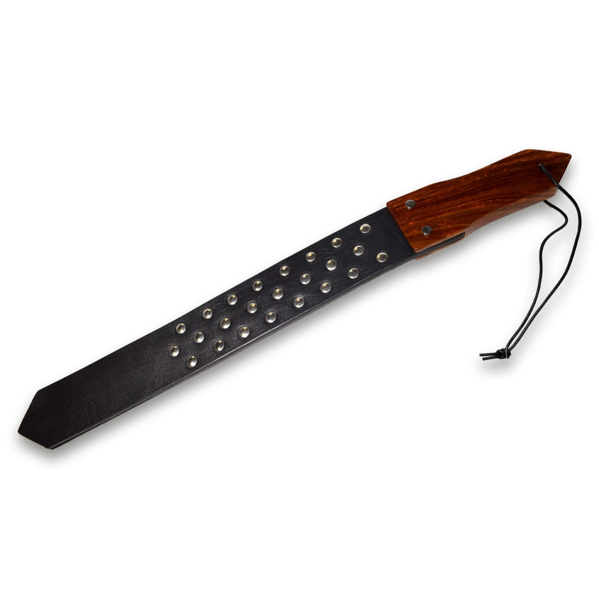 Prowler RED Leather & Wood Studded Paddle