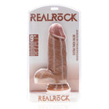 RealRock Extra Thick Dildo With Balls Tan 9 Inch