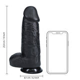 RealRock Extra Thick Dildo With Balls Black 10 Inch