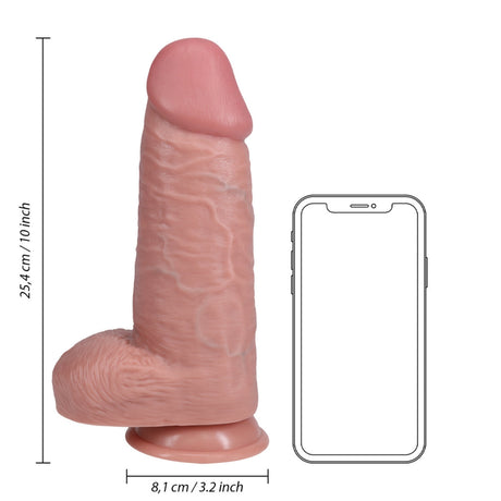 RealRock Extra Thick Dildo With Balls Pink 10 Inch