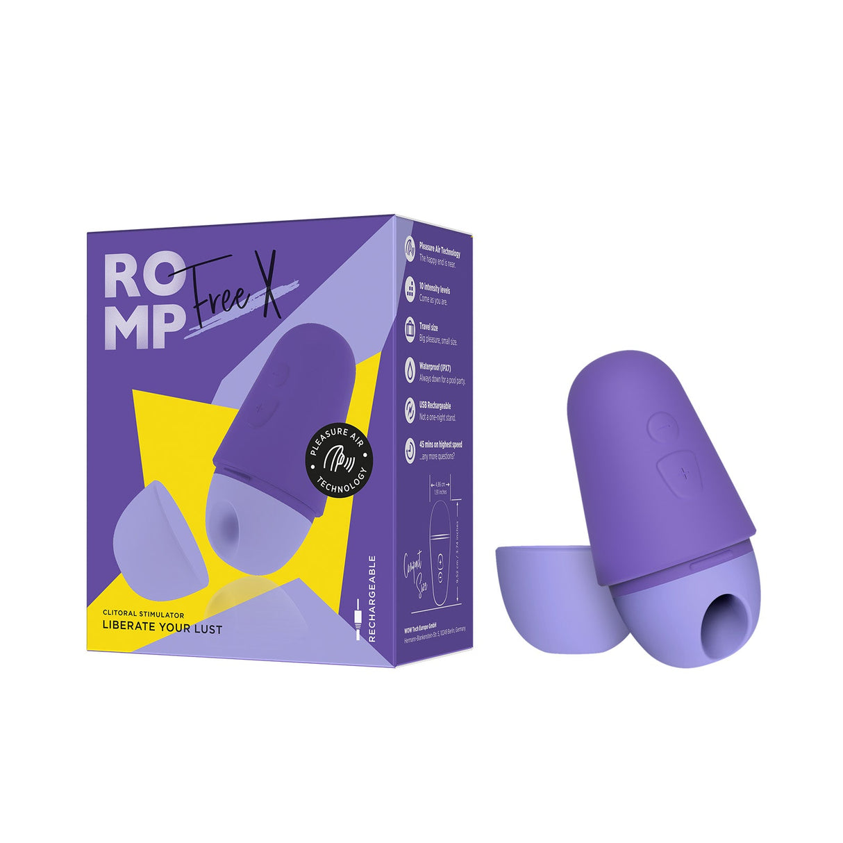 ROMP Free X Travel Ready Clitoral Stimulator Purple