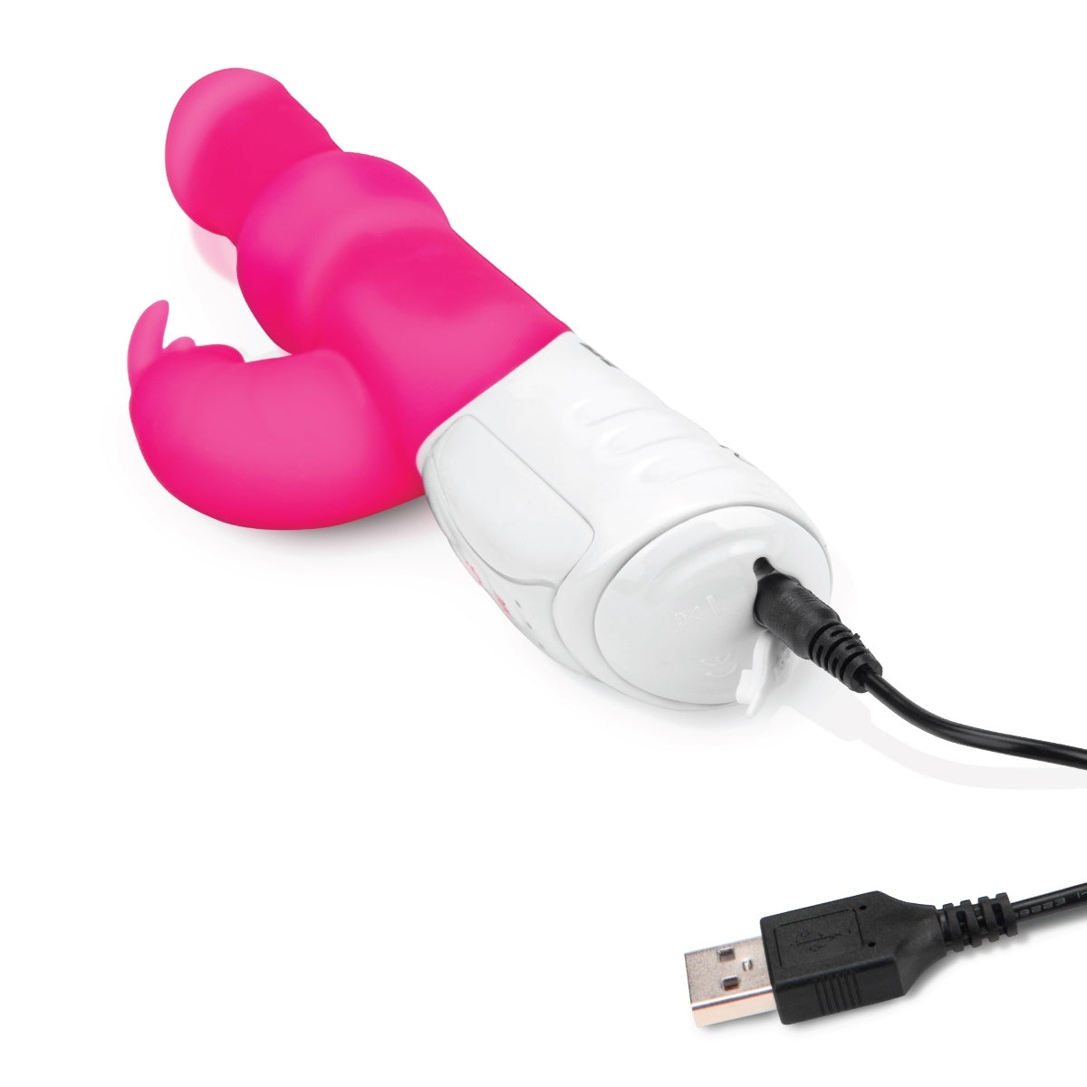 Rabbit Essentials Beads Rabbit Vibrator With Rotating Shaft Hot Pink