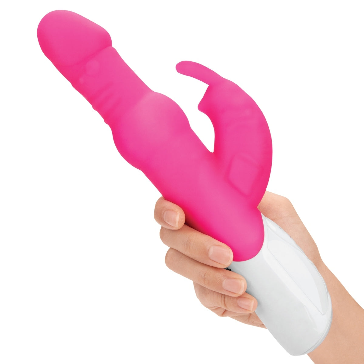 Rabbit Essentials Beads Rabbit Vibrator With Rotating Shaft Hot Pink