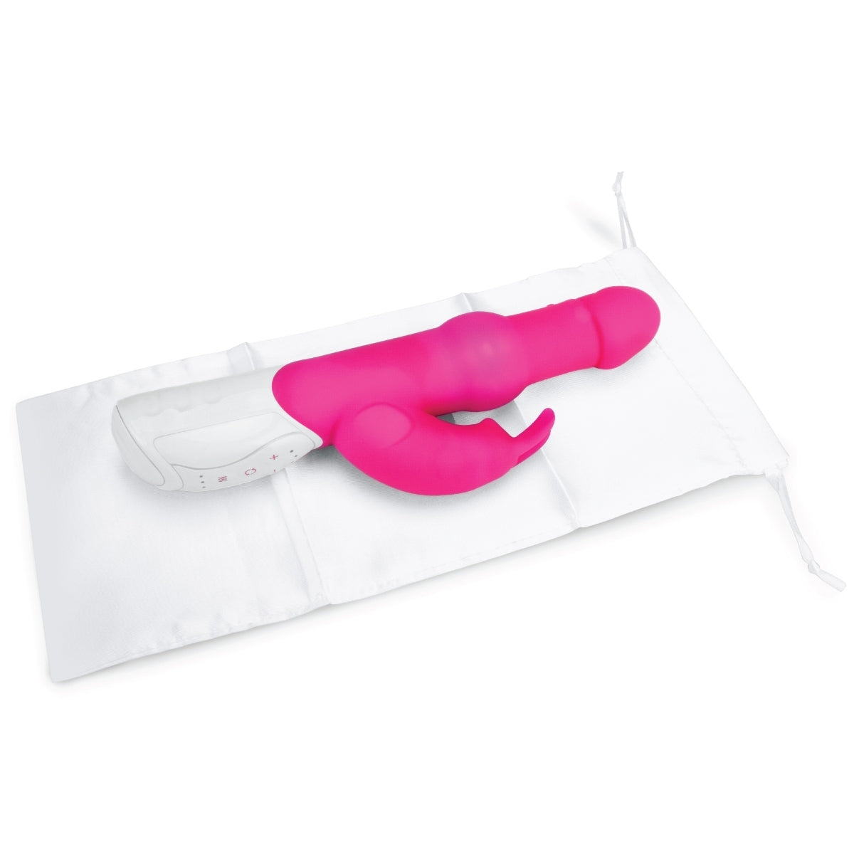 Rabbit Essentials Beads Rabbit Vibrator With Rotating Shaft Hot Pink