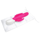 Rabbit Essentials Double Penetration Rabbit Vibrator With Rotating Shaft Hot Pink