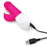 Rabbit Essentials Thrusting Rabbit Vibrator With Throbbing Shaft Hot Pink