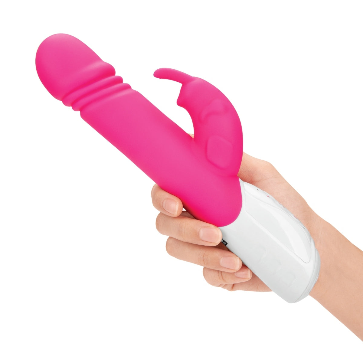 Rabbit Essentials Thrusting Rabbit Vibrator With Throbbing Shaft Hot Pink