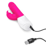 Rabbit Essentials G-Spot Thrusting Rabbit Vibrator With Throbbing Shaft Hot Pink