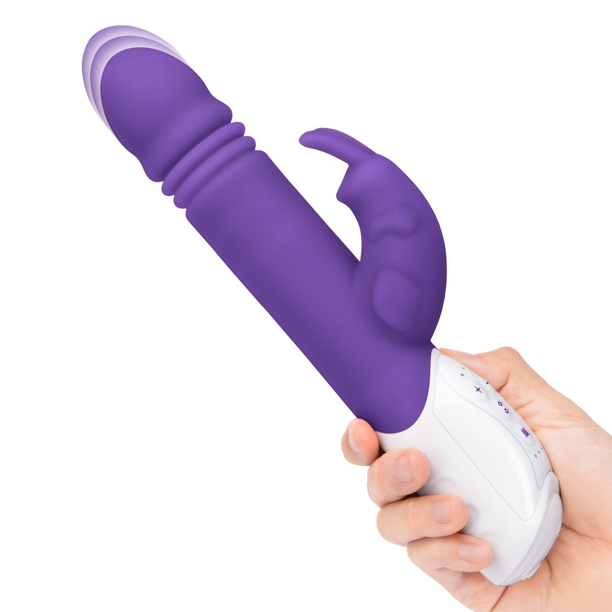 Rabbit Essentials G-Spot Thrusting Rabbit Vibrator With Throbbing Shaft Purple