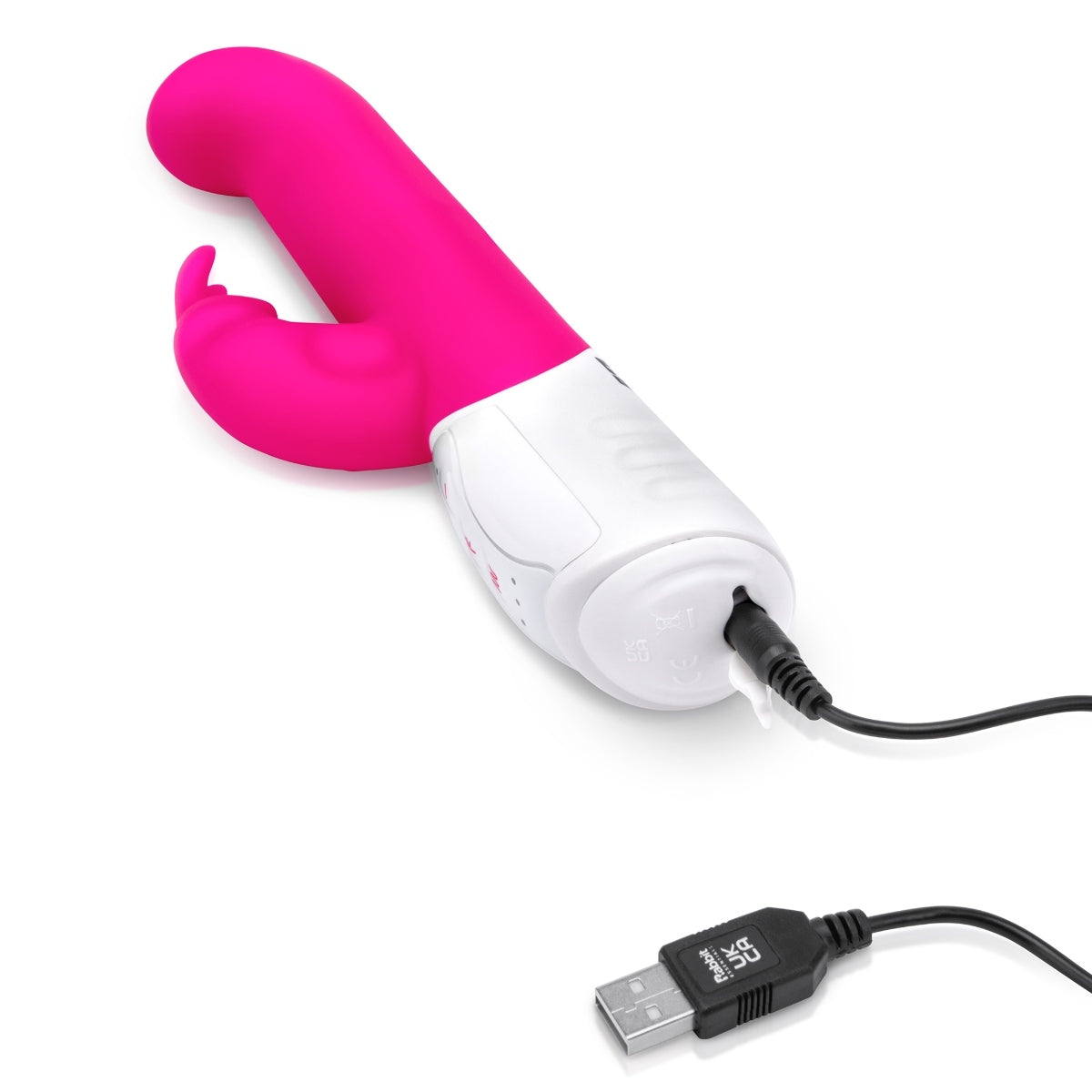 Rabbit Essentials Come Hither Rabbit Vibrator With Throbbing Shaft Hot Pink