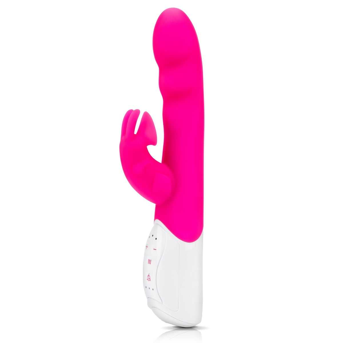 Rabbit Essentials Suction Rabbit Vibrator With Throbbing Shaft Hot Pink