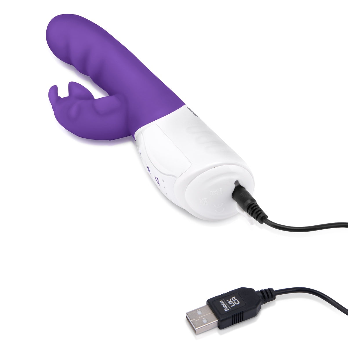 Rabbit Essentials Suction Rabbit Vibrator With Throbbing Shaft Purple