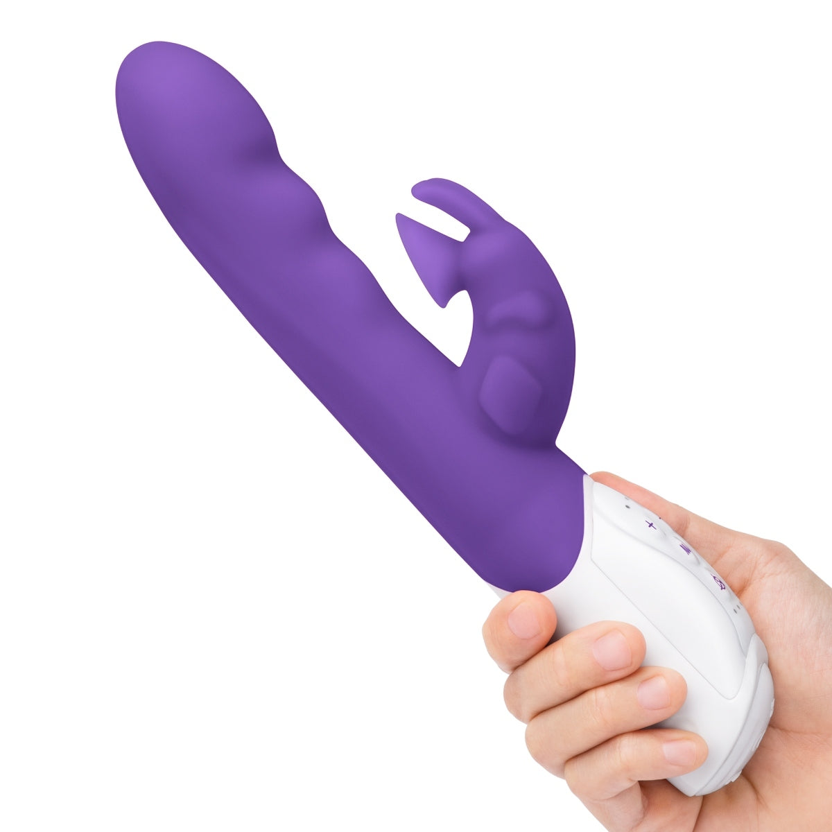 Rabbit Essentials Suction Rabbit Vibrator With Throbbing Shaft Purple