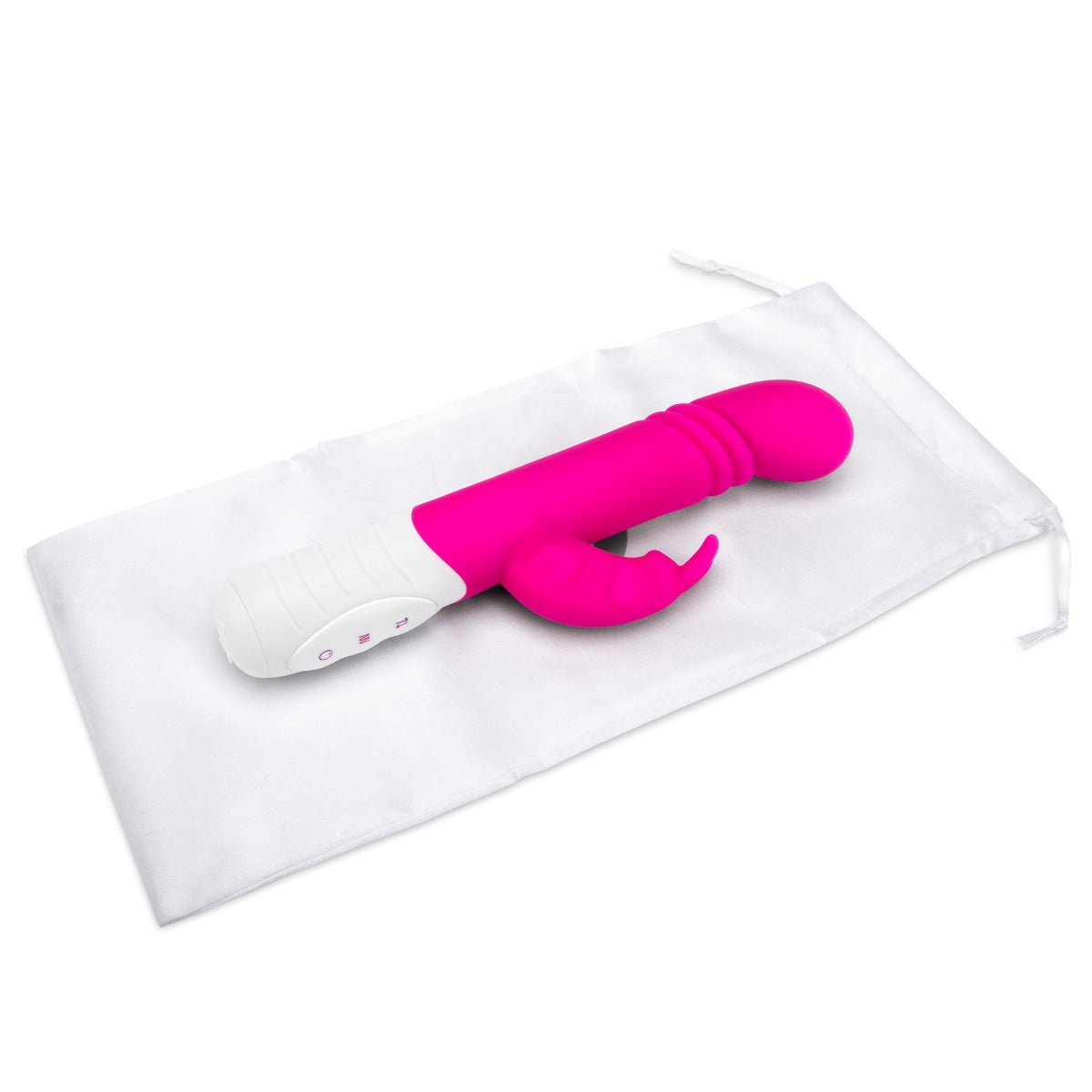 Rabbit Essentials Thrusting Slim Shaft Rabbit Vibrator With Thrusting Function Hot Pink