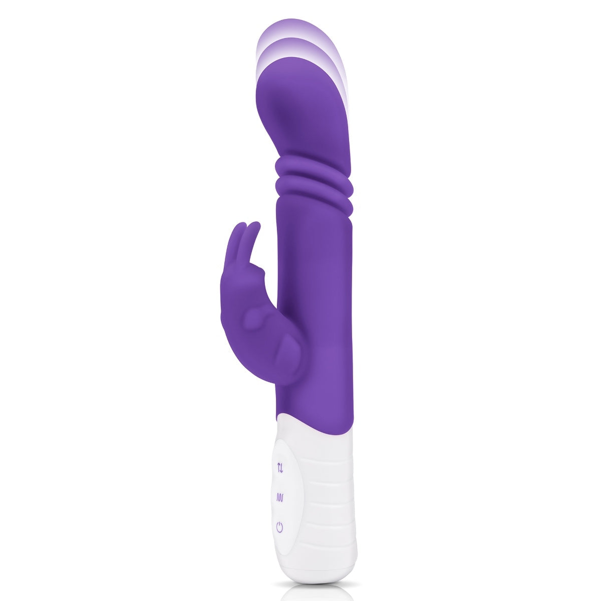 Rabbit Essentials Thrusting Slim Shaft Rabbit Vibrator With Thrusting Function Purple