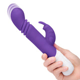 Rabbit Essentials Thrusting Slim Shaft Rabbit Vibrator With Thrusting Function Purple