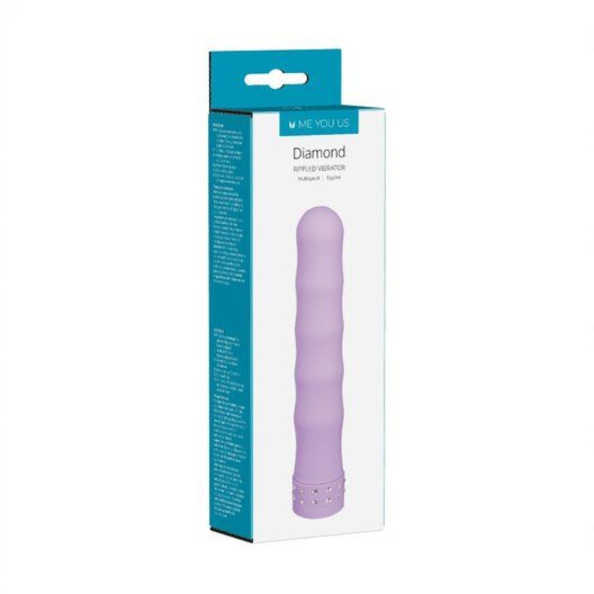 Me You Us Diamond Rippled Vibrator Lilac 7 Inch - Simply Pleasure